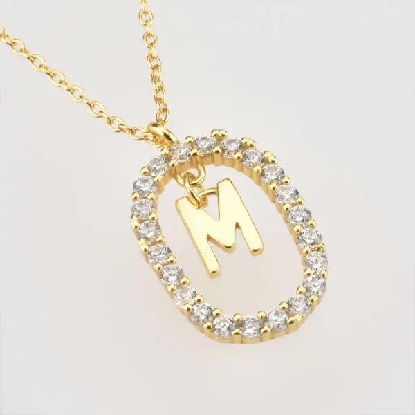 Colar Feminino Pingente Inicial Banhado em Ouro 18K - Melborny