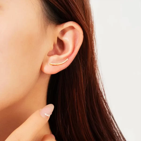 Brinco Feminino Ear Cuff Cravejado em Prata 925 - Melborny