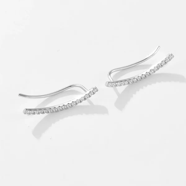 Brinco Feminino Ear Cuff Cravejado em Prata 925 - Melborny