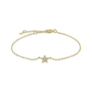 Pulseira Feminina Delicada Estrela em Prata 925 - Melborny