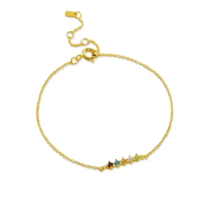 Pulseira Feminina Minimalista Color em Prata 925 - Melborny