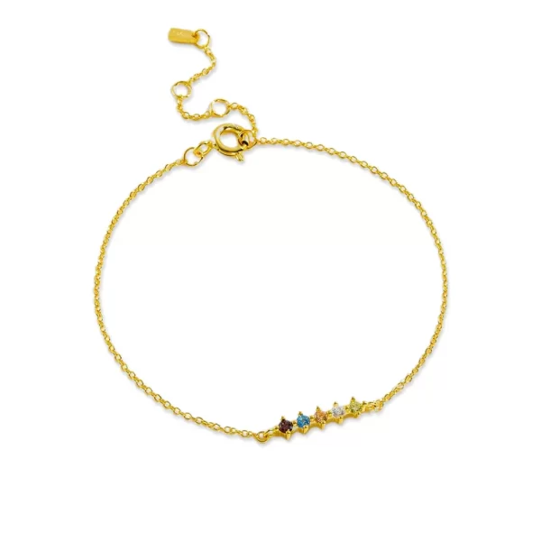 Pulseira Feminina Minimalista Color em Prata 925 - Melborny