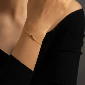 Pulseira Feminina Minimalista Color em Prata 925 - Melborny