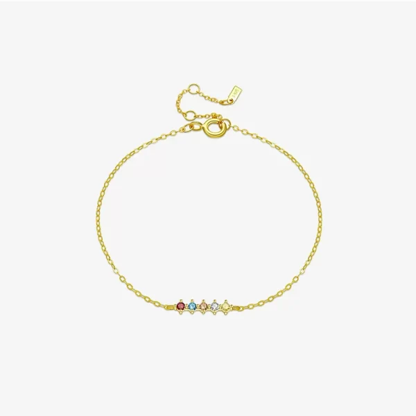 Pulseira Feminina Minimalista Color em Prata 925 - Melborny