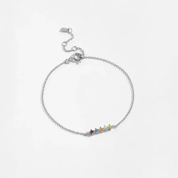 Pulseira Feminina Minimalista Color em Prata 925 - Melborny