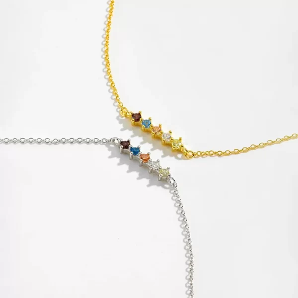Pulseira Feminina Minimalista Color em Prata 925 - Melborny