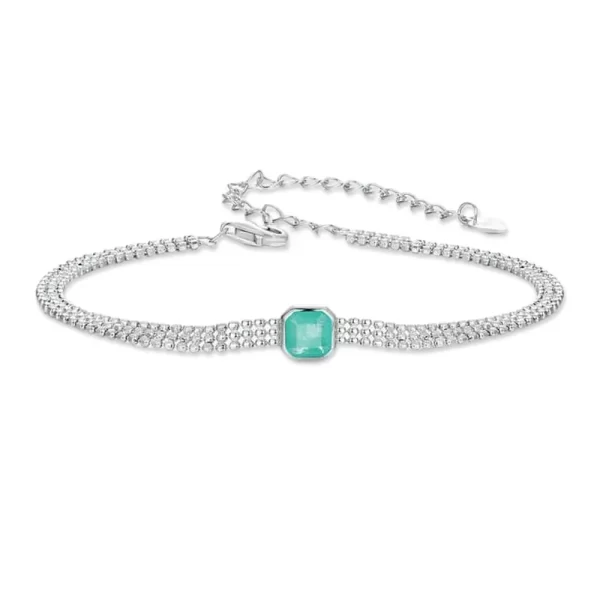 Pulseira Pedra Turquesa Ice Flower em Prata 925 - Melborny